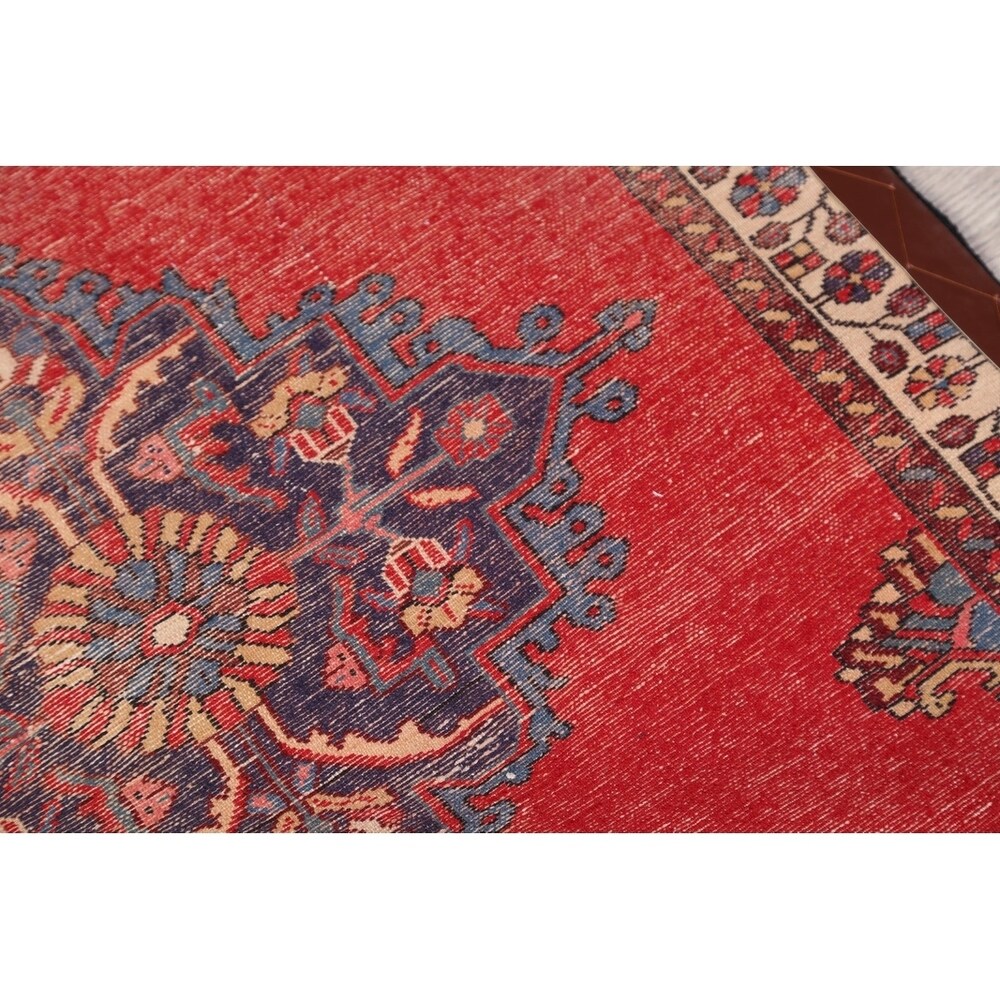 Vintage Bakhtiari Geometric Handmade Wool Persian Area Rug - 5'0" x 3'5"