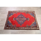 Vintage Bakhtiari Geometric Handmade Wool Persian Area Rug - 5'0" x 3'5"