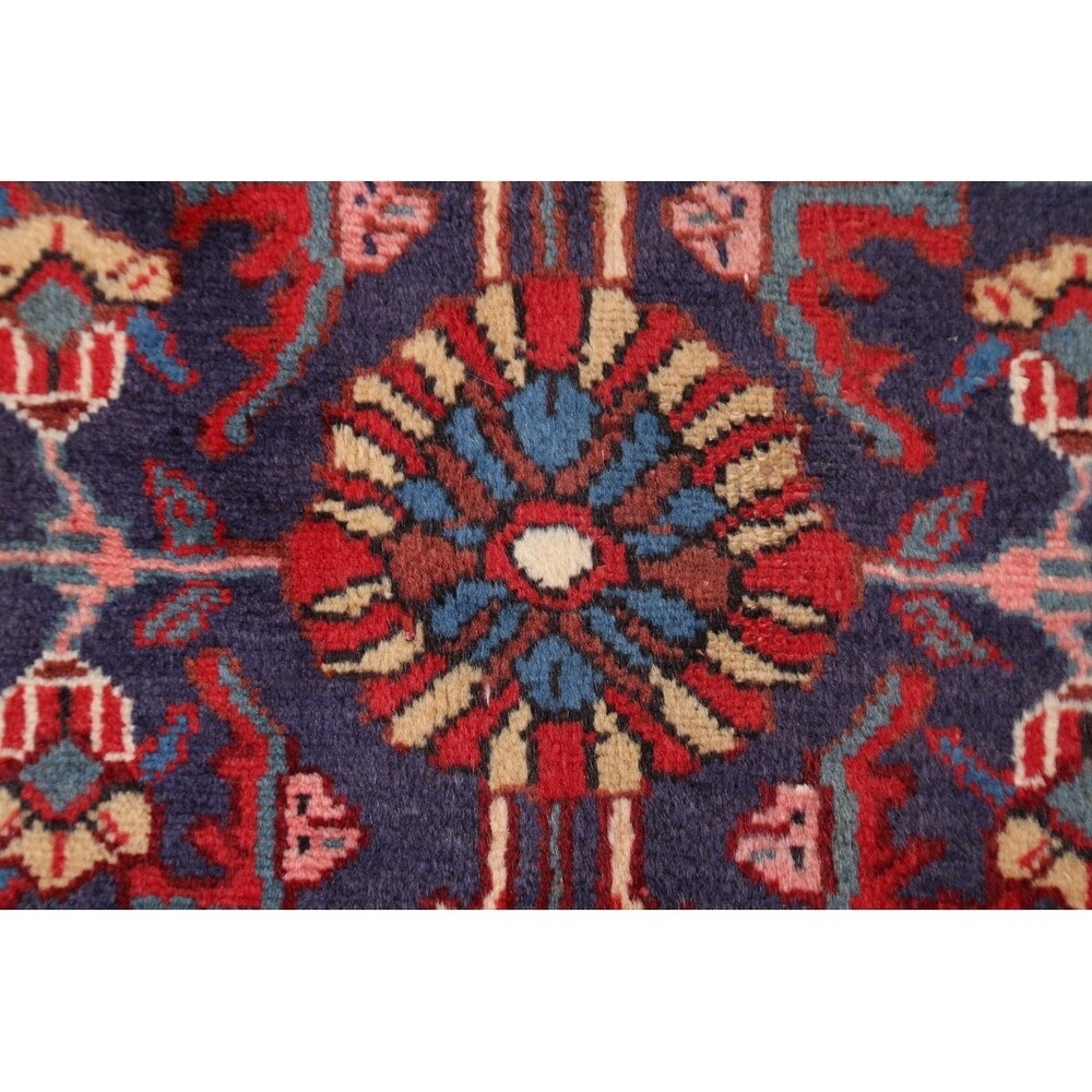 Vintage Bakhtiari Geometric Handmade Wool Persian Area Rug - 5'0" x 3'5"