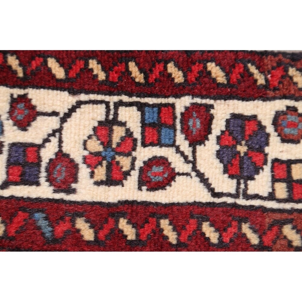 Vintage Bakhtiari Geometric Handmade Wool Persian Area Rug - 5'0" x 3'5"