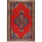 Vintage Bakhtiari Geometric Handmade Wool Persian Area Rug - 5'0" x 3'5"