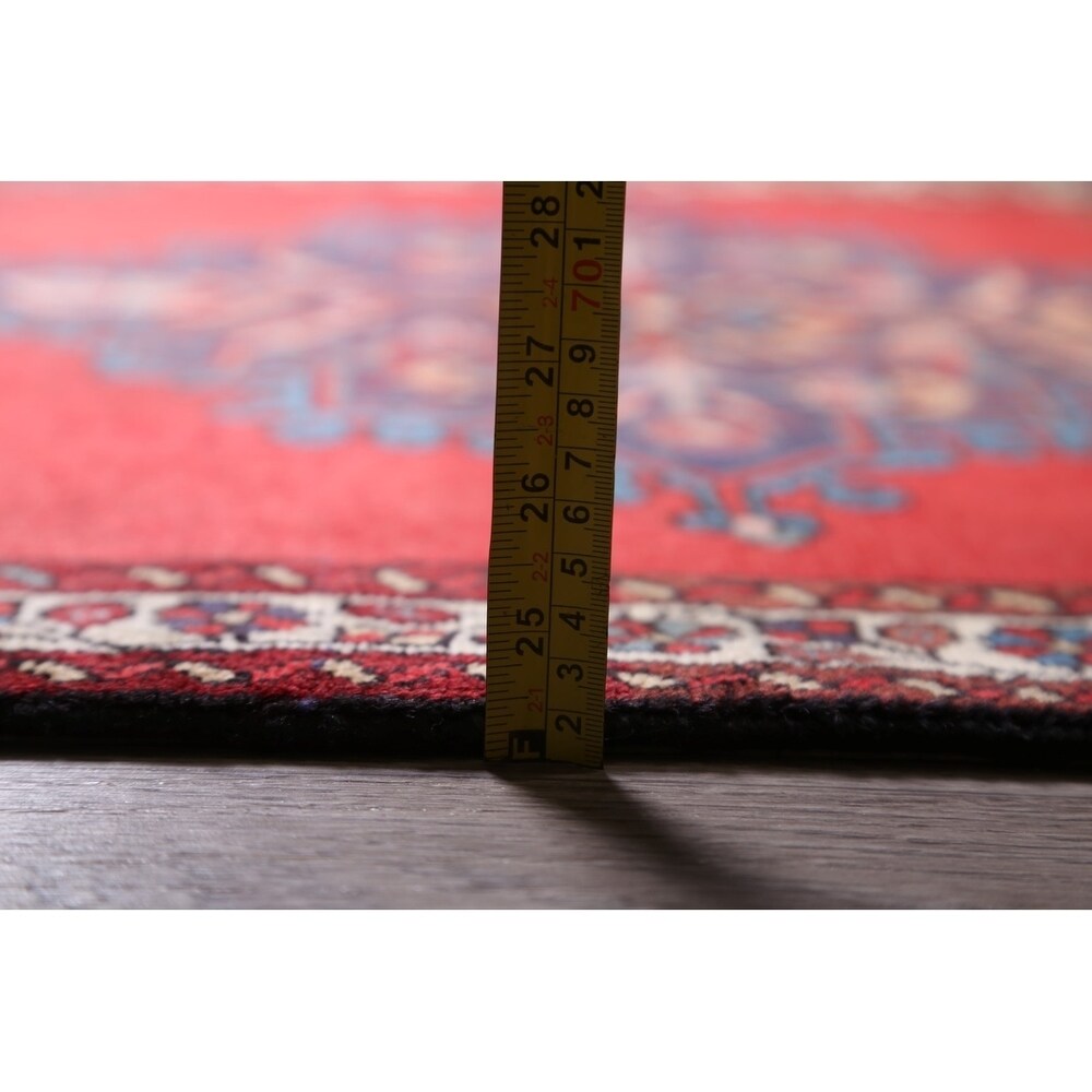 Vintage Bakhtiari Geometric Handmade Wool Persian Area Rug - 5'0" x 3'5"