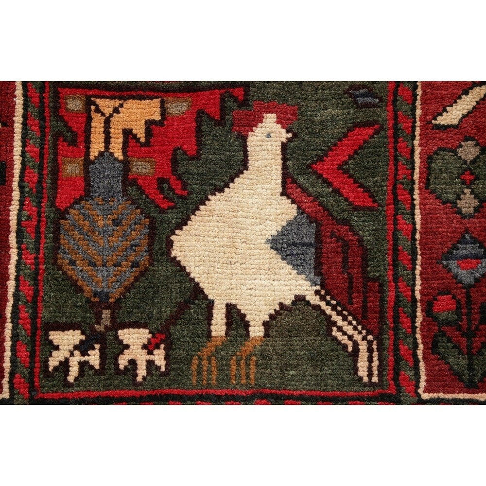 Vintage Bakhtiari Patchwork Oriental Handmade Wool Persian Area Rug - 9'10" x 6'10"