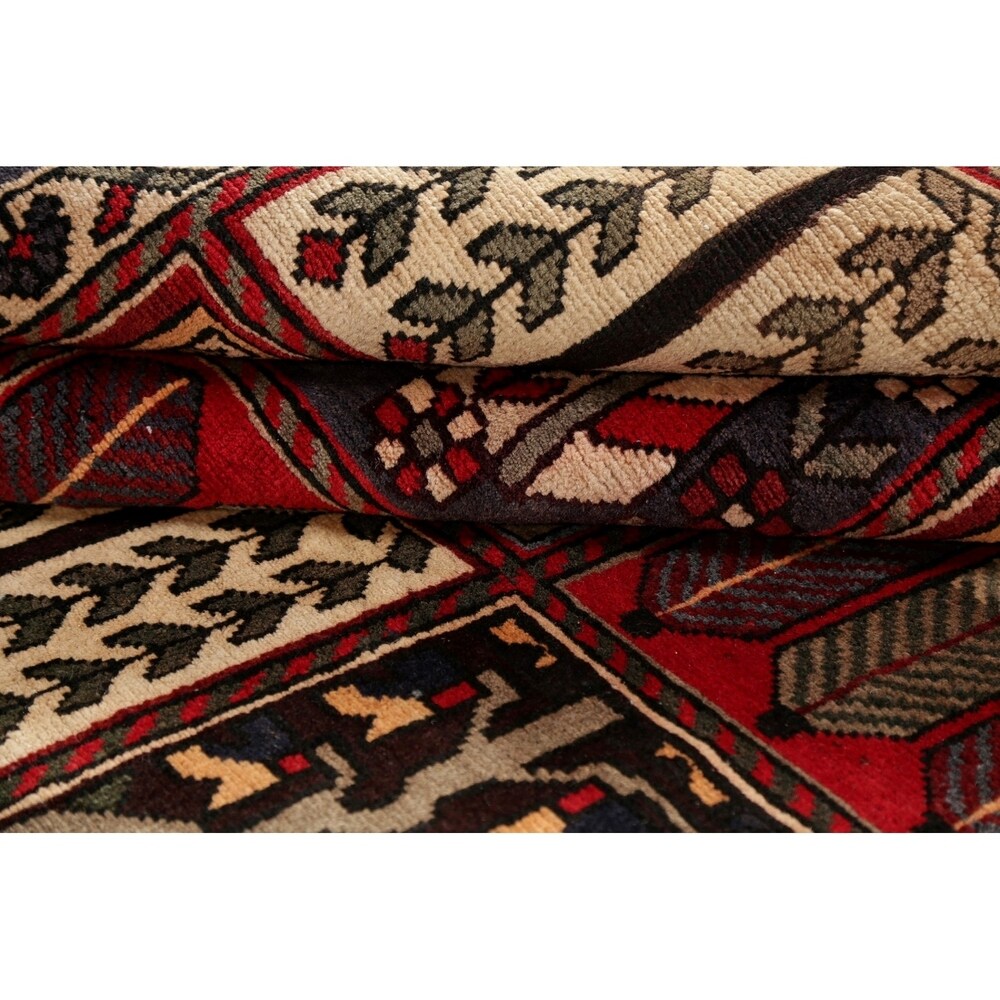 Vintage Bakhtiari Patchwork Oriental Handmade Wool Persian Area Rug - 9'10" x 6'10"