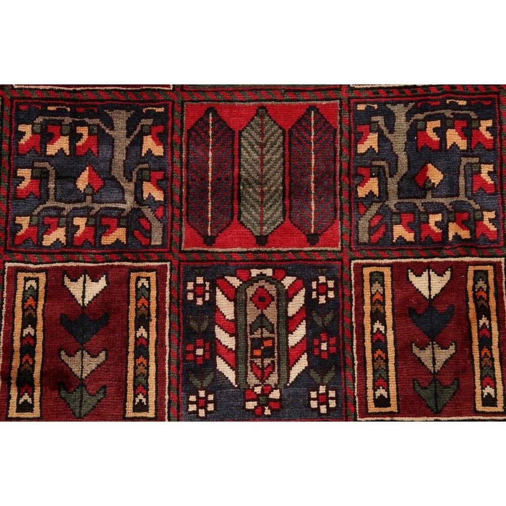 Vintage Bakhtiari Patchwork Oriental Handmade Wool Persian Area Rug - 9'10" x 6'10"