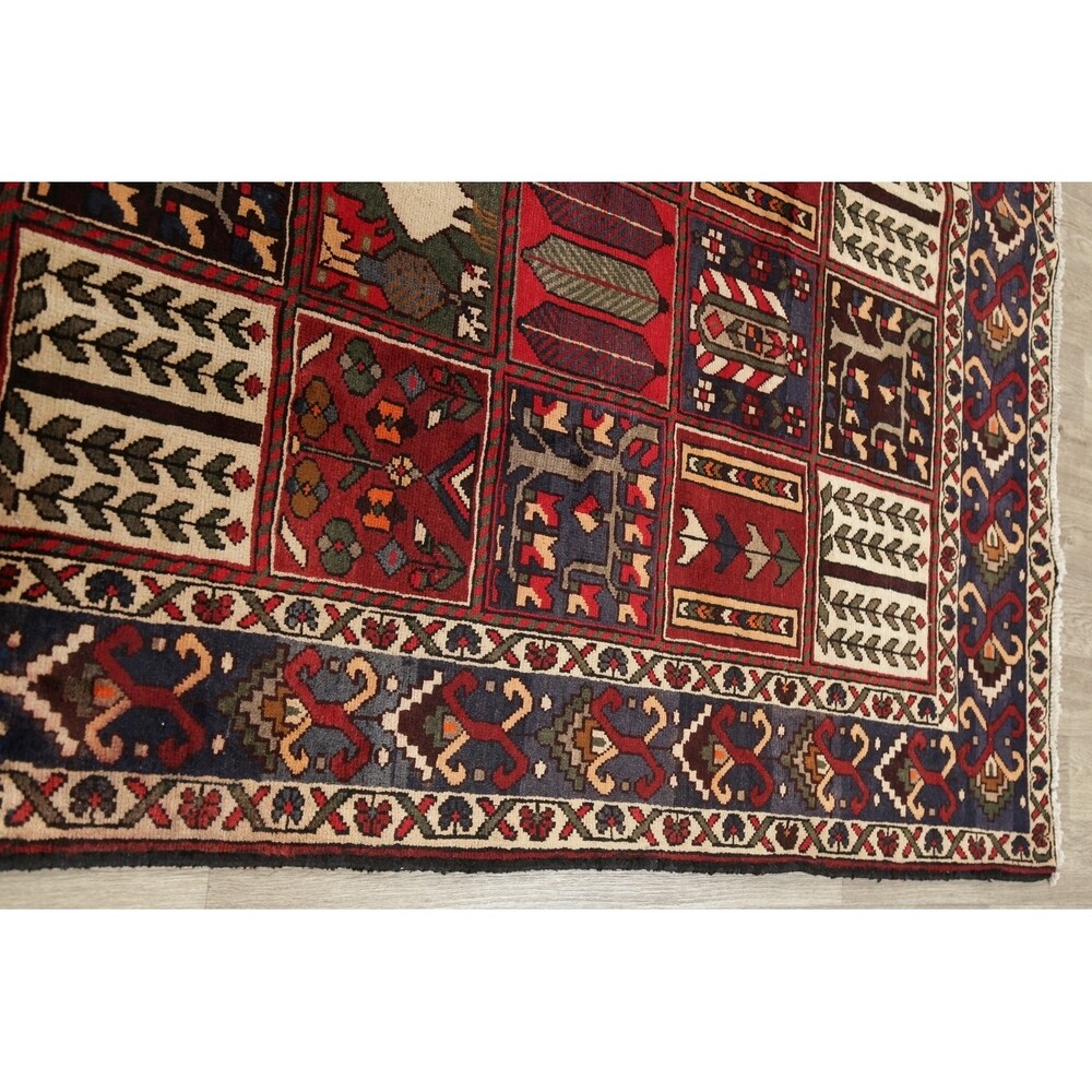 Vintage Bakhtiari Patchwork Oriental Handmade Wool Persian Area Rug - 9'10" x 6'10"