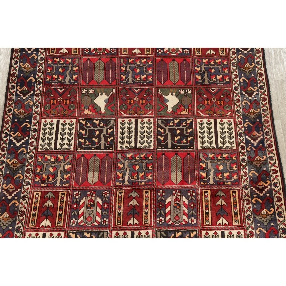 Vintage Bakhtiari Patchwork Oriental Handmade Wool Persian Area Rug - 9'10" x 6'10"