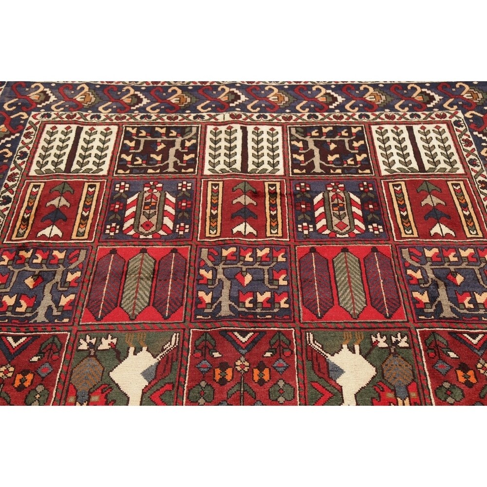 Vintage Bakhtiari Patchwork Oriental Handmade Wool Persian Area Rug - 9'10" x 6'10"