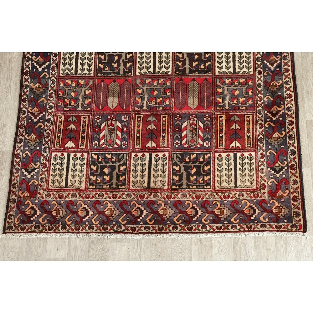 Vintage Bakhtiari Patchwork Oriental Handmade Wool Persian Area Rug - 9'10" x 6'10"
