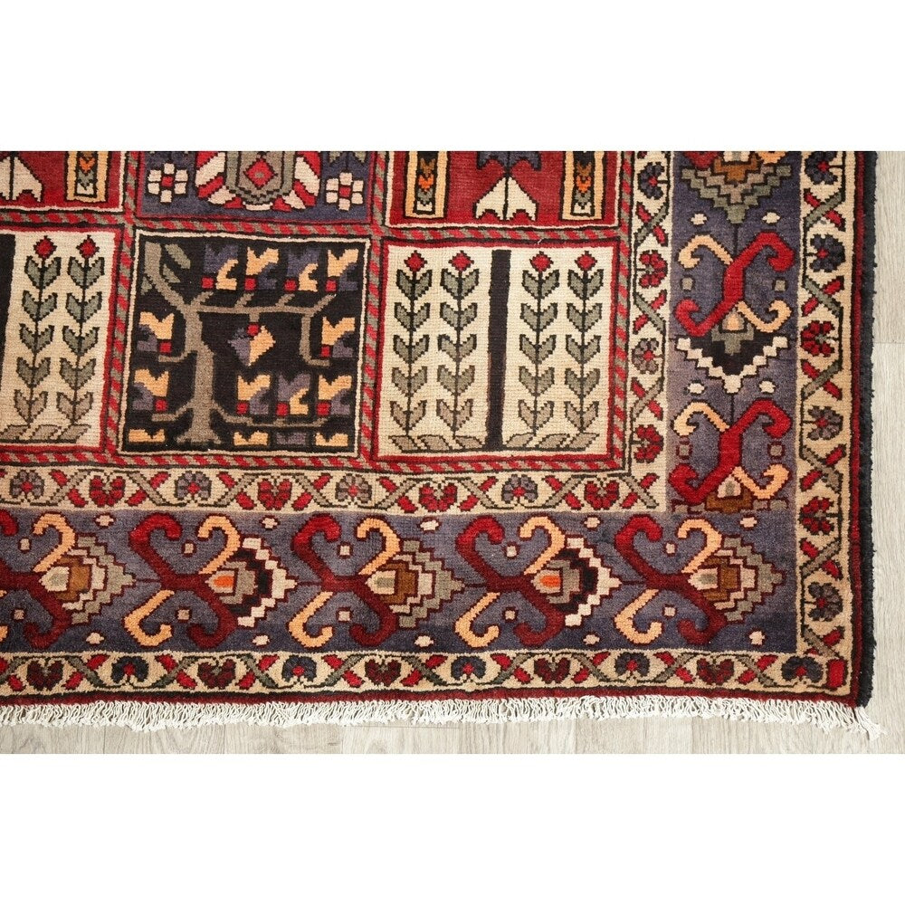 Vintage Bakhtiari Patchwork Oriental Handmade Wool Persian Area Rug - 9'10" x 6'10"
