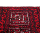 Vintage Balouch Geometric Hand Knotted Wool Persian Area Rug - 6'6" x 3'6"