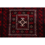 Vintage Balouch Geometric Hand Knotted Wool Persian Area Rug - 6'6" x 3'6"