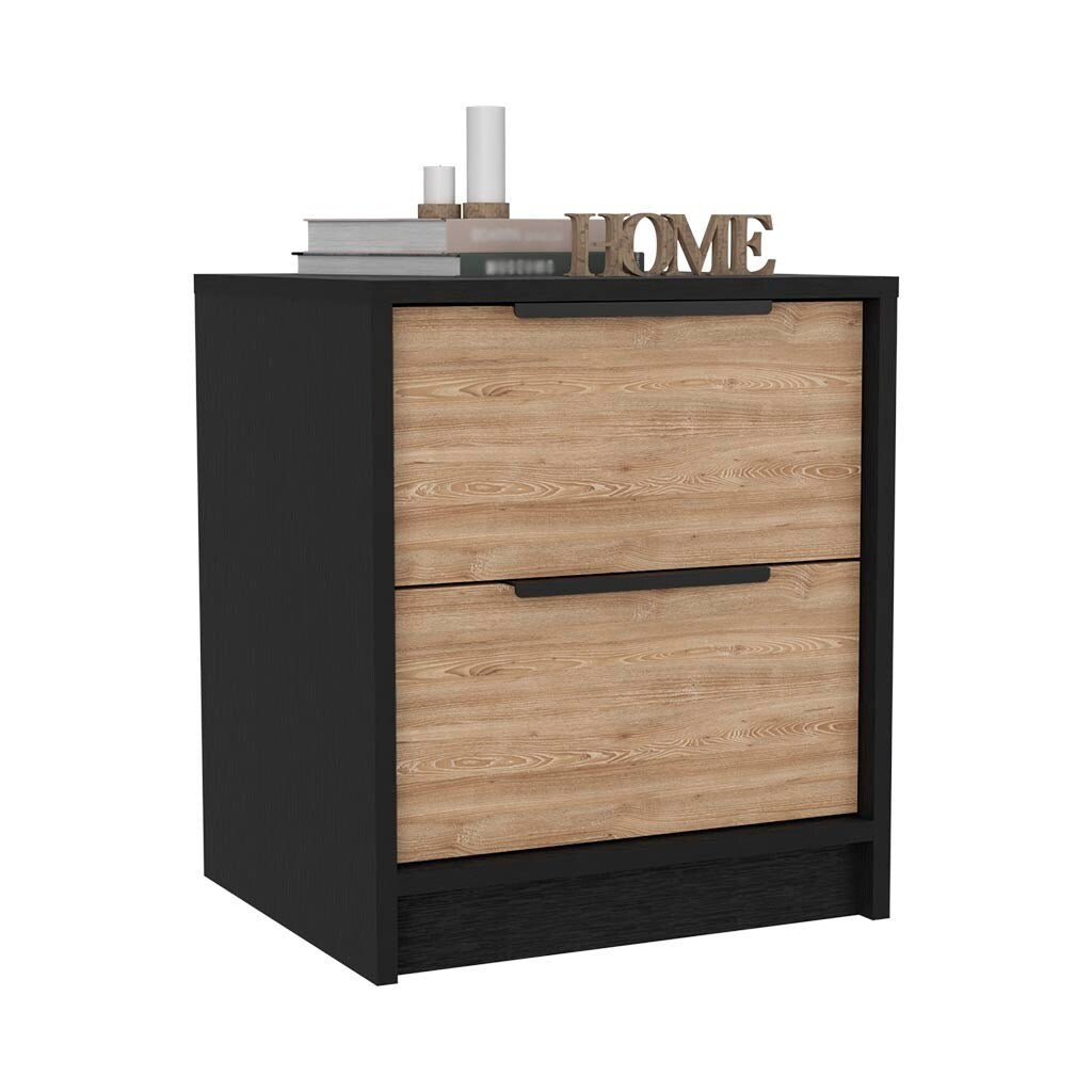 Vintage Bedroom Nightstand With Two Drawers