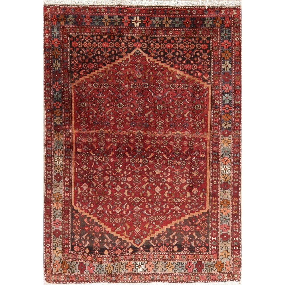 Vintage Bidjar Tribal Oriental Hand Knotted Wool Persian Area Rug - 6'5" x 4'7"