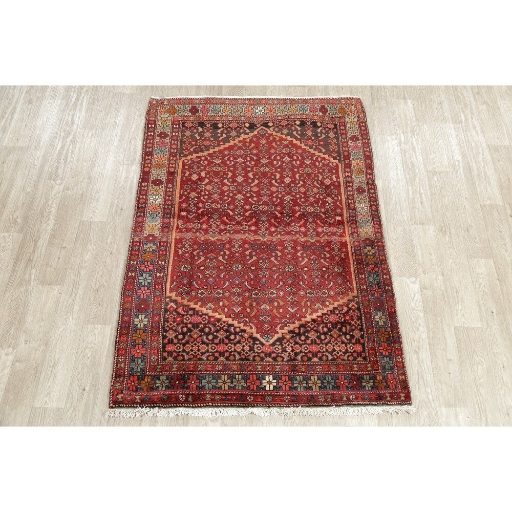 Vintage Bidjar Tribal Oriental Hand Knotted Wool Persian Area Rug - 6'5" x 4'7"