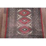 Vintage Bokhara Pakistani Hand Made Geometric Oriental Area Rug - 3'3" x 2'2"