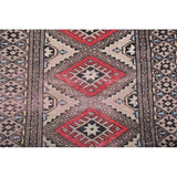 Vintage Bokhara Pakistani Hand Made Geometric Oriental Area Rug - 3'3" x 2'2"