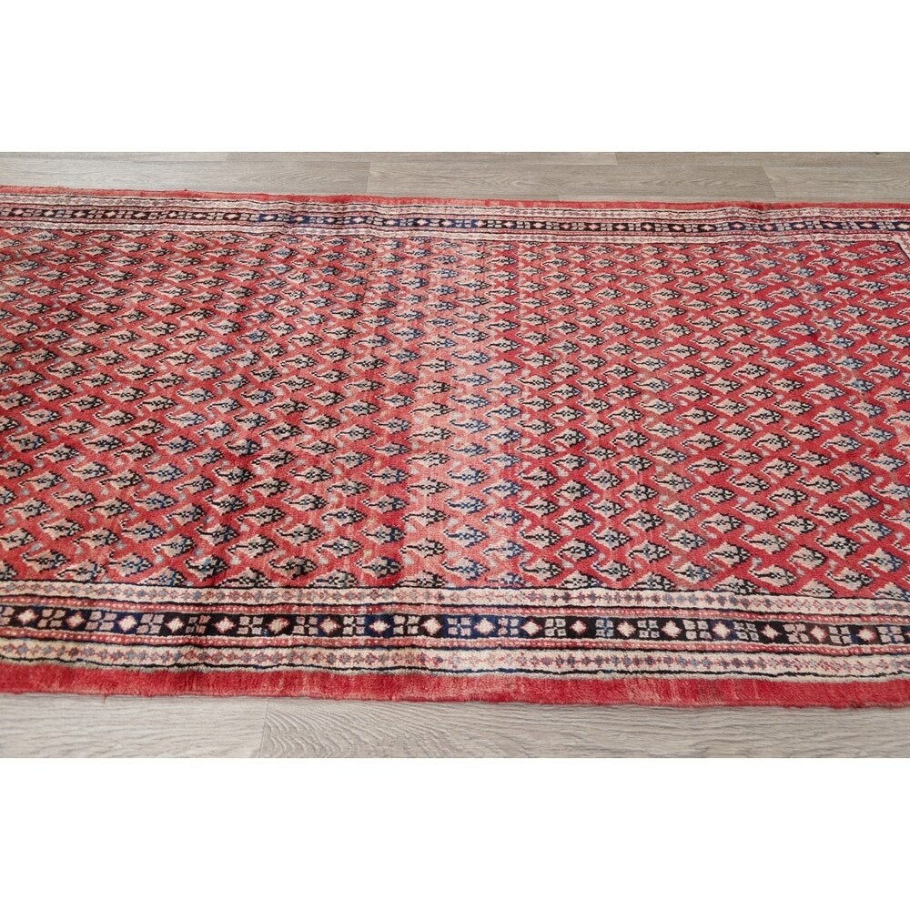 Vintage Botemir Carpet Hand Knotted Wool Persian Traditional Rug - 8'1" x 4'1" Runner