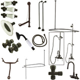 Kingston Brass Vintage Clawfoot Tub Faucet Package with Shower Enclosure