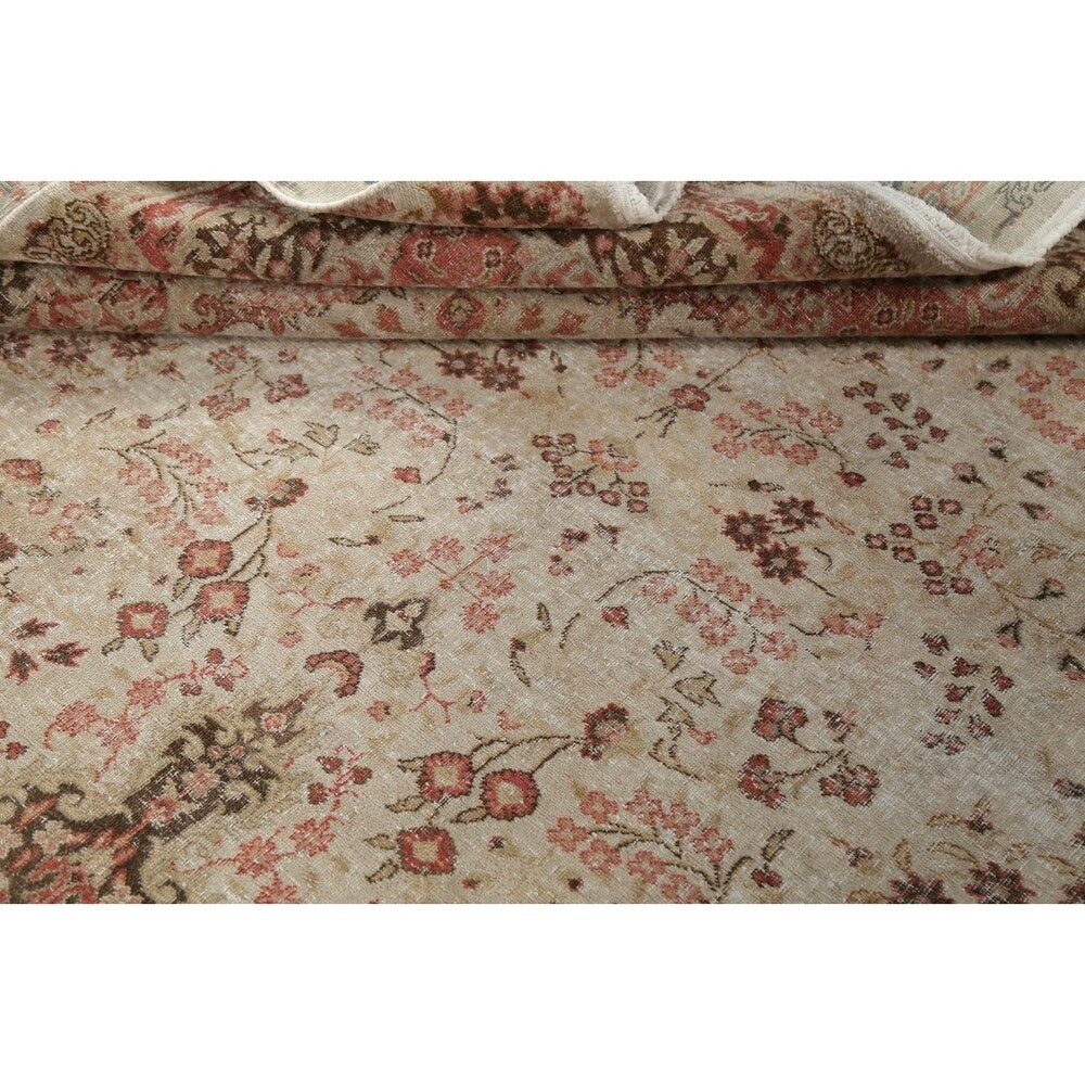 Vintage Decorative Floral Oushak Oriental Area Rug Wool Handmade - 7' 2" x 10' 10"