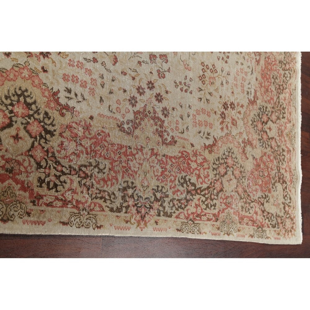 Vintage Decorative Floral Oushak Oriental Area Rug Wool Handmade - 7' 2" x 10' 10"