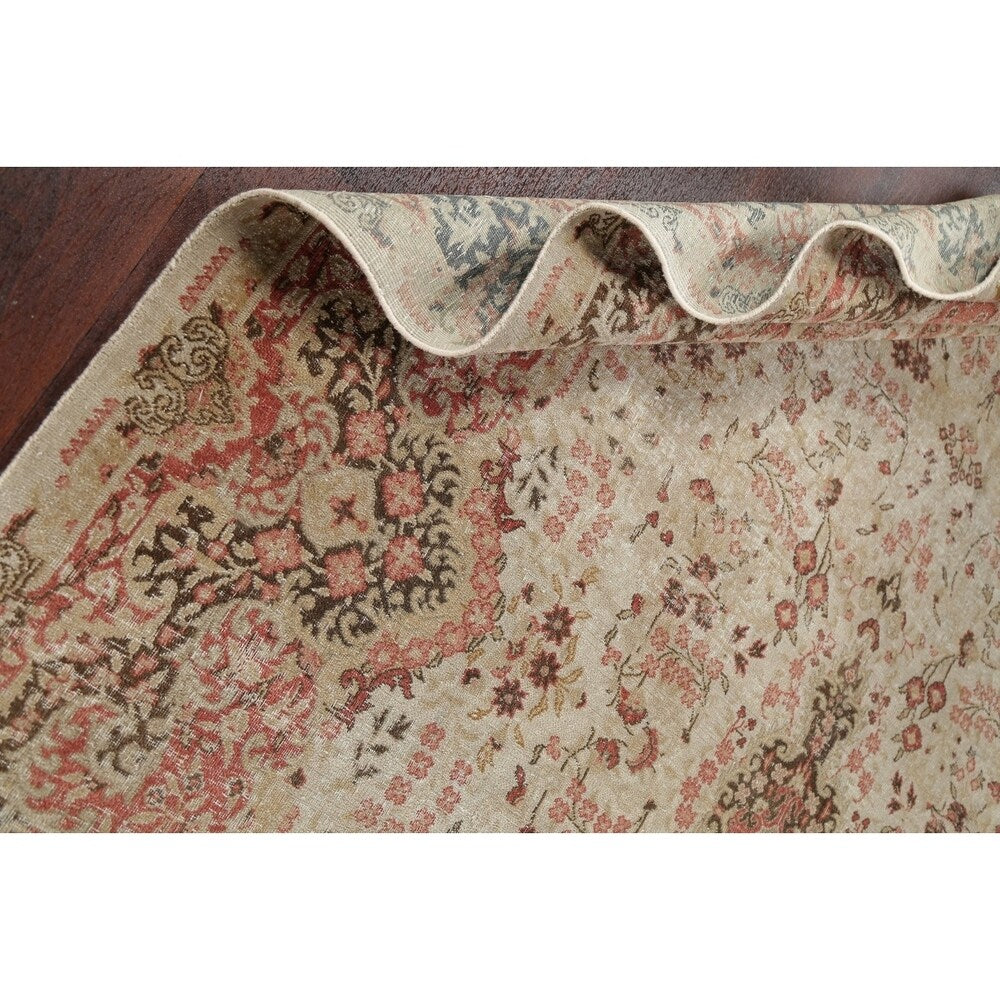 Vintage Decorative Floral Oushak Oriental Area Rug Wool Handmade - 7' 2" x 10' 10"