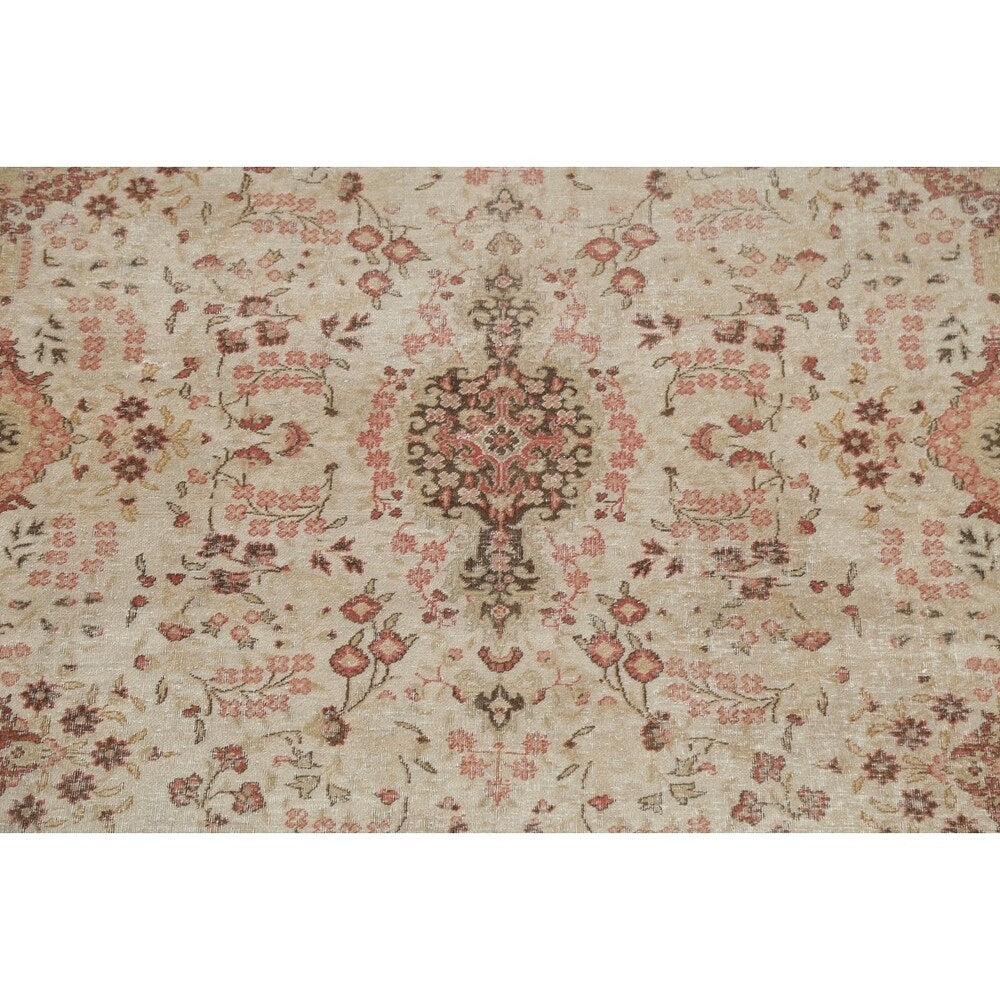 Vintage Decorative Floral Oushak Oriental Area Rug Wool Handmade - 7' 2" x 10' 10"