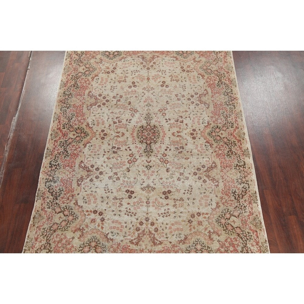 Vintage Decorative Floral Oushak Oriental Area Rug Wool Handmade - 7' 2" x 10' 10"