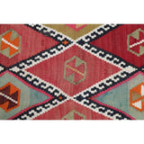 Vintage Diamond Geometric Kilim Kashkoli Persian Runner Rug Hand-Woven - 4'4" x 8'7" Runner