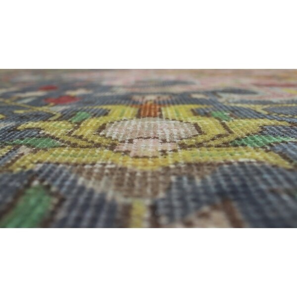 Vintage Distressed Overdyed Taron Grey/Purple Rug