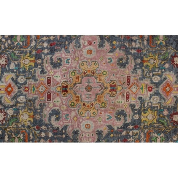 Vintage Distressed Overdyed Taron Grey/Purple Rug