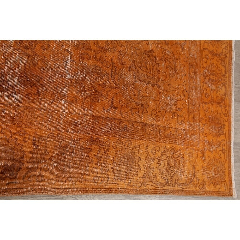 Vintage Distressed Tabriz Oriental Hand Knotted Wool Persian Area Rug - 10'5" x 8'10"