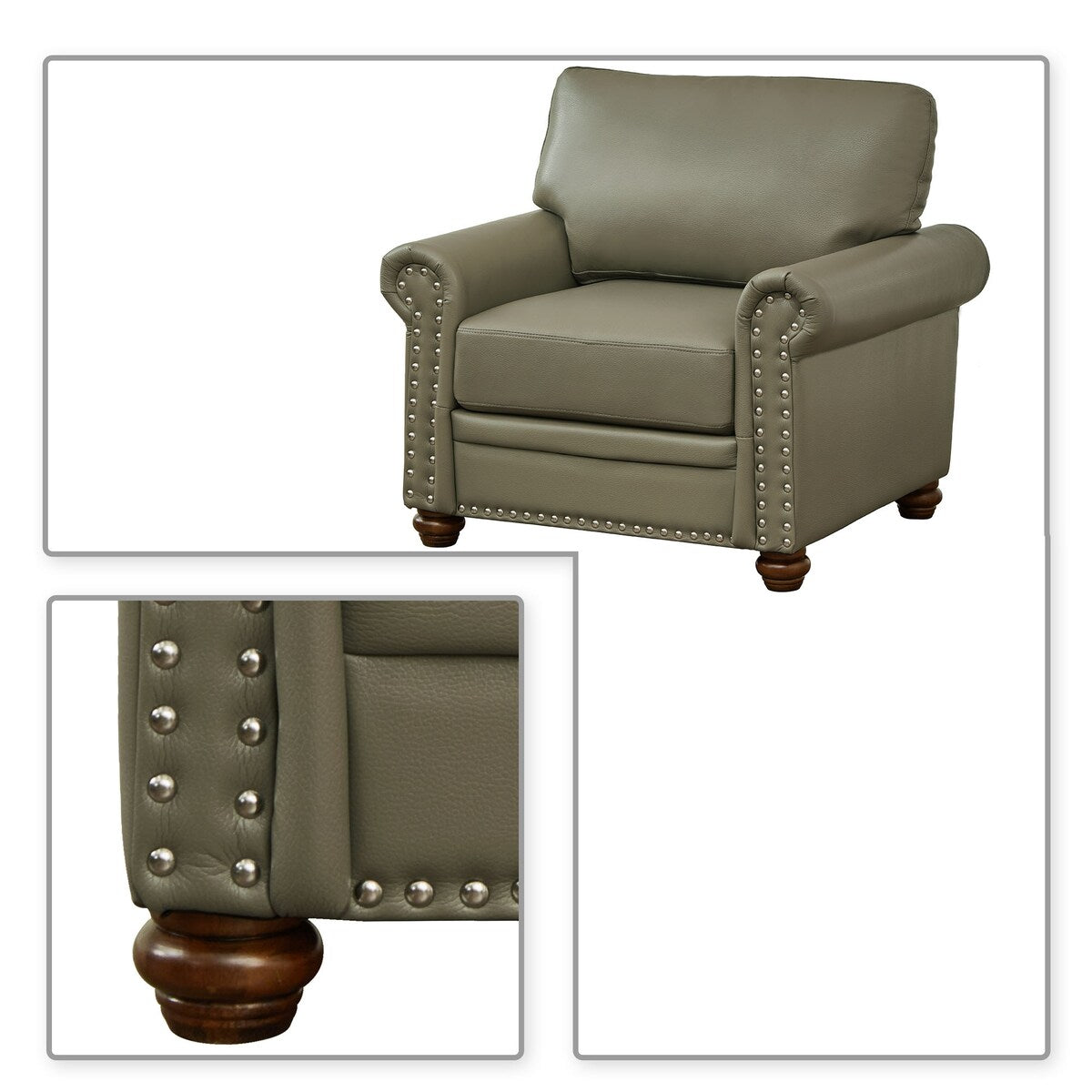 Vintage Elegant PU Upholstered Armchair, For Indoor Use
