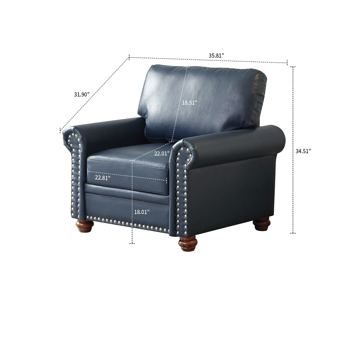 Vintage Elegant PU Upholstered Armchair, For Indoor Use