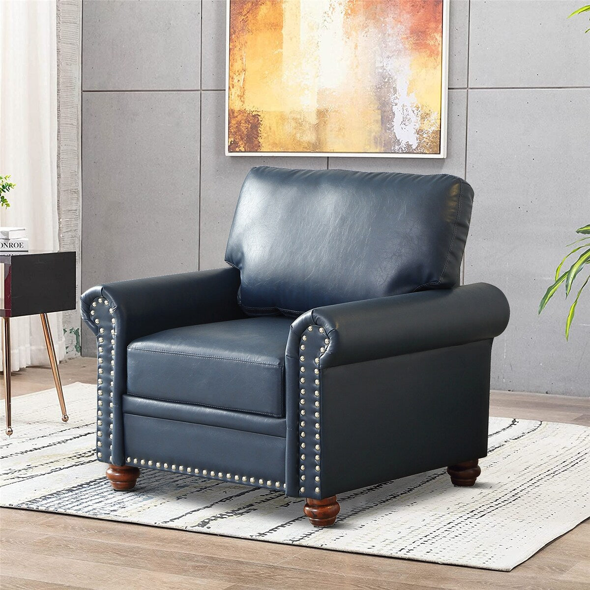 Vintage Elegant PU Upholstered Armchair, For Indoor Use
