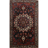 Vintage Floral Bakhtiari Persian Area Rug Wool Hand-knotted Carpet - 4'3" x 6'6"