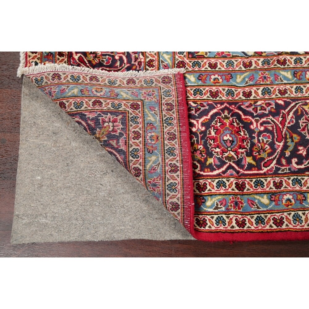Vintage Floral Kashan Oriental Persian Area Rug Wool Hand-Knotted - 7'11" x 11'2"