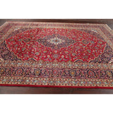 Vintage Floral Kashan Oriental Persian Area Rug Wool Hand-Knotted - 7'11" x 11'2"