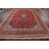 Vintage Floral Kashan Oriental Persian Area Rug Wool Hand-Knotted - 7'11" x 11'2"