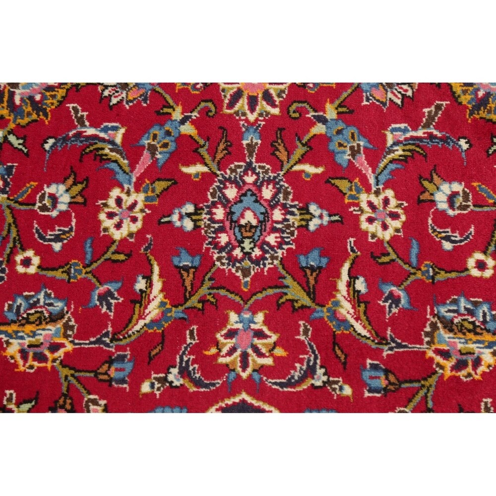 Vintage Floral Kashan Oriental Persian Area Rug Wool Hand-Knotted - 7'11" x 11'2"