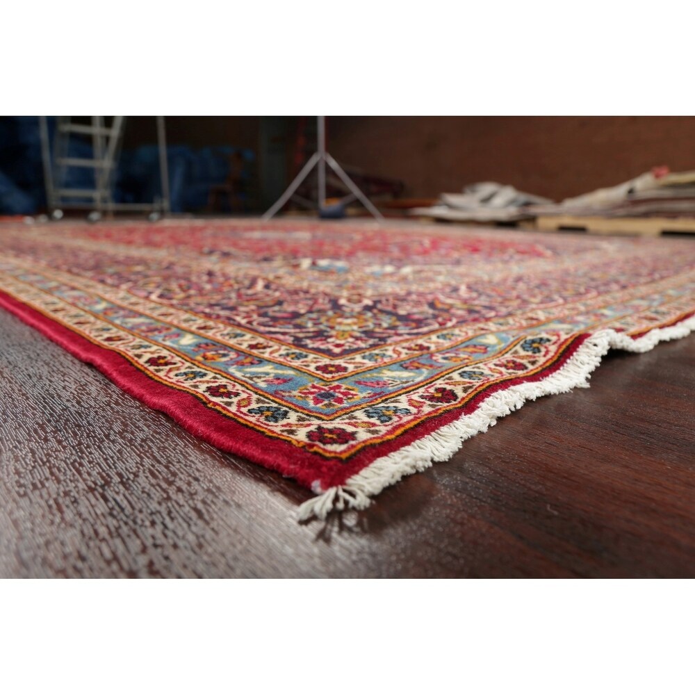 Vintage Floral Kashan Oriental Persian Area Rug Wool Hand-Knotted - 7'11" x 11'2"