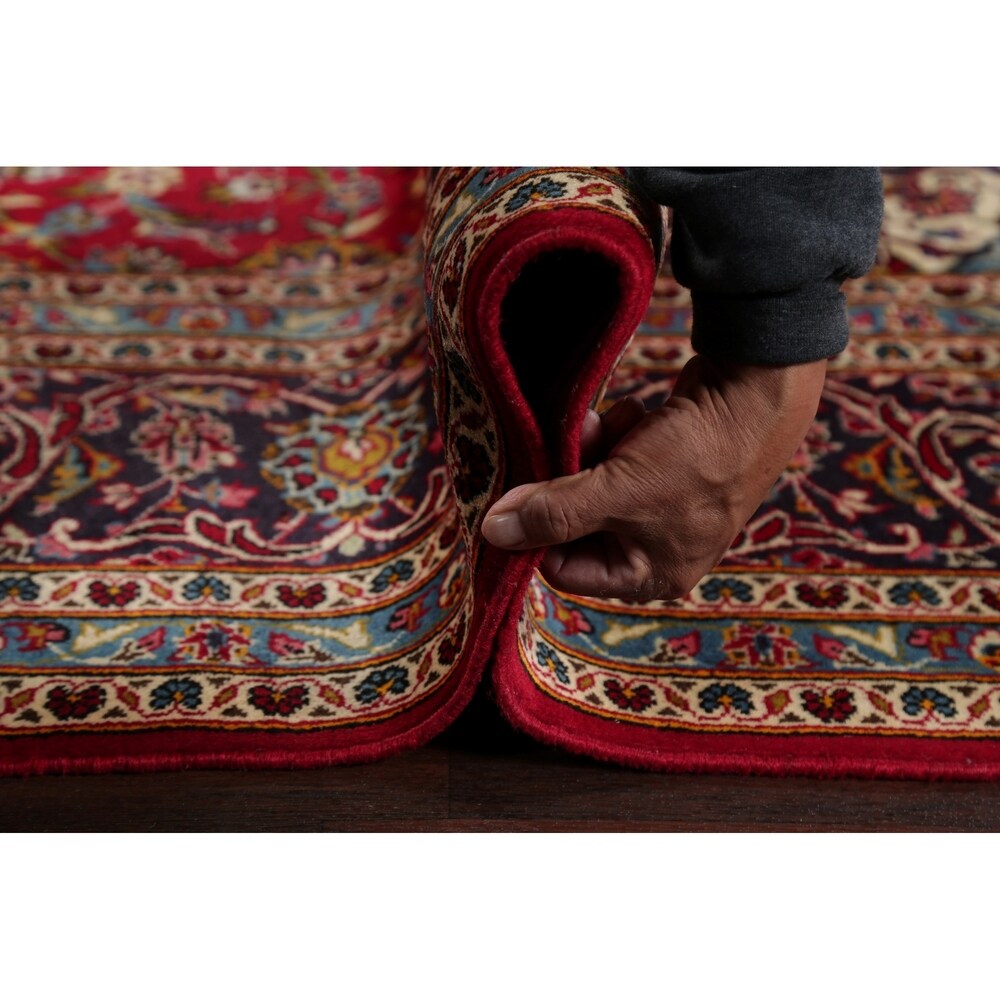 Vintage Floral Kashan Oriental Persian Area Rug Wool Hand-Knotted - 7'11" x 11'2"