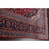 Vintage Floral Medallion Kashan Persian Oriental Area Rug Handmade - 9'8" x 13'2"