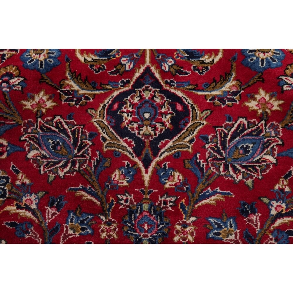 Vintage Floral Medallion Kashan Persian Oriental Area Rug Handmade - 9'8" x 13'2"