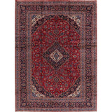 Vintage Floral Medallion Kashan Persian Oriental Area Rug Handmade - 9'8" x 13'2"
