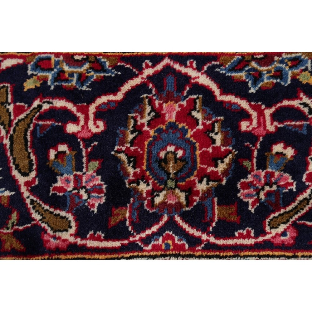 Vintage Floral Medallion Kashan Persian Oriental Area Rug Handmade - 9'8" x 13'2"