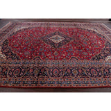 Vintage Floral Medallion Kashan Persian Oriental Area Rug Handmade - 9'8" x 13'2"