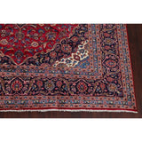 Vintage Floral Medallion Kashan Persian Oriental Area Rug Handmade - 9'8" x 13'2"