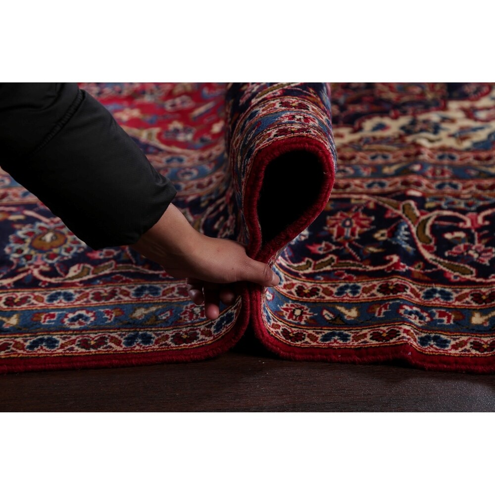 Vintage Floral Medallion Kashan Persian Oriental Area Rug Handmade - 9'8" x 13'2"
