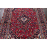 Vintage Floral Medallion Kashan Persian Oriental Area Rug Handmade - 9'8" x 13'2"
